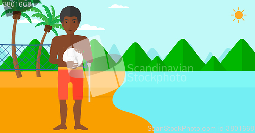 Image of Beach volleyball player.