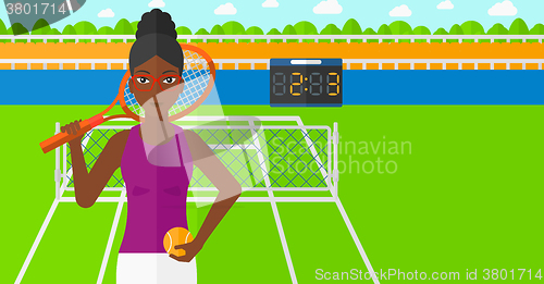 Image of Big tennis player.