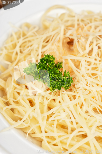 Image of Pasta carbonara closeup 