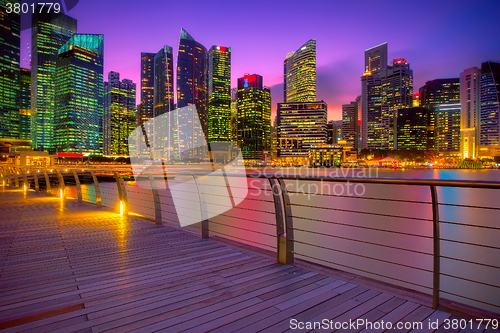 Image of Singapore marina at sunset