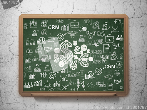 Image of Finance concept: Finance Symbol on School Board background