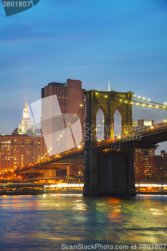 Image of New York City cityscape in the evening