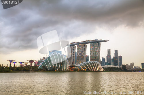 Image of Singapore financial district with Marina Bay Sands