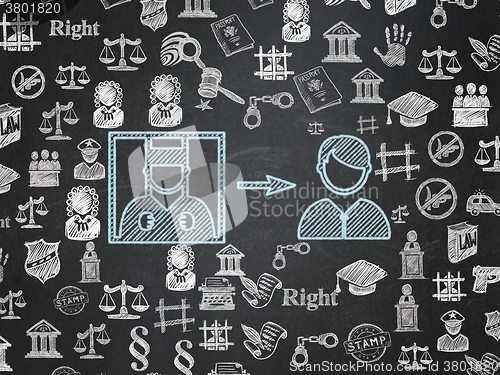 Image of Law concept: Criminal Freed on School Board background