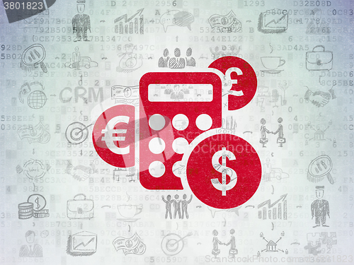 Image of Finance concept: Calculator on Digital Paper background