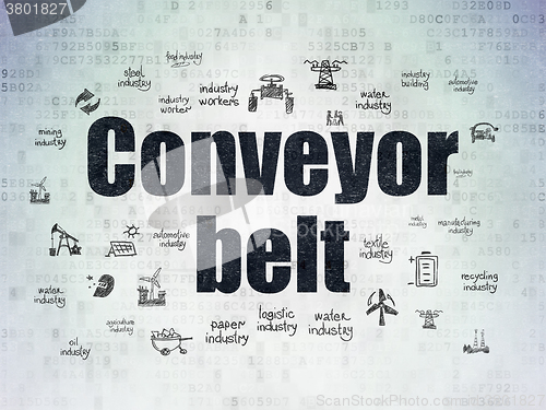 Image of Manufacuring concept: Conveyor Belt on Digital Paper background