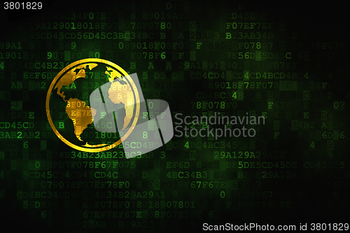 Image of Science concept: Globe on digital background