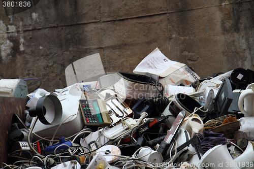 Image of old electronic machines garbage 