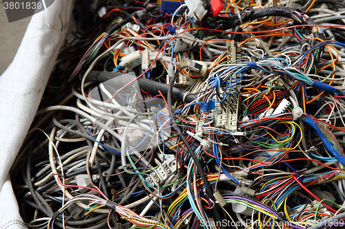 Image of color wires garbage