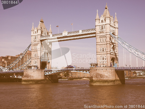 Image of Retro looking Tower Bridge in London
