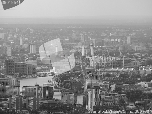 Image of Black and white Aerial view of London