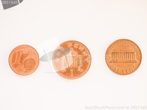 Image of  One cent coins vintage