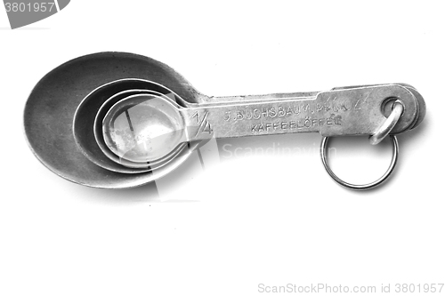 Image of old aluminum spoon set