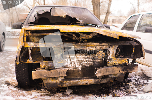 Image of Burned car after arson