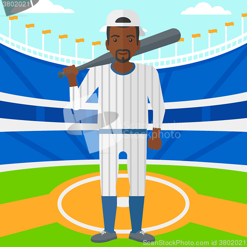 Image of Baseball player with bat.