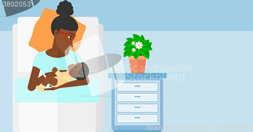 Image of Woman in maternity ward.