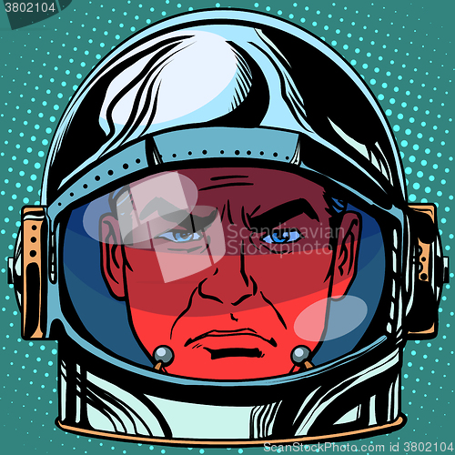 Image of emoticon evil Emoji face man astronaut retro