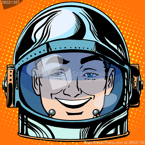 Image of emoticon joy laughter Emoji face man astronaut retro