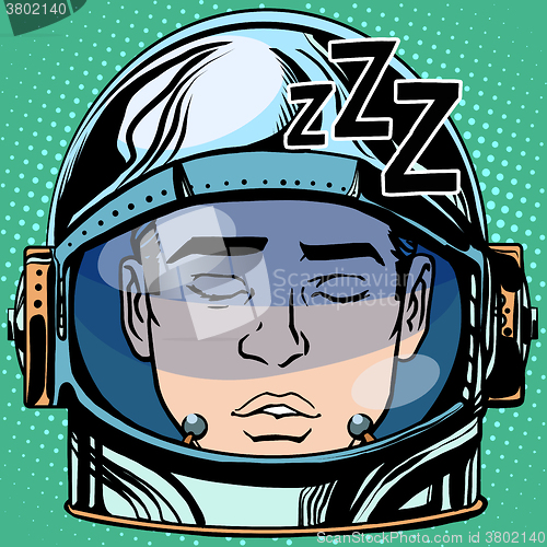 Image of emoticon sleep Emoji face man astronaut retro