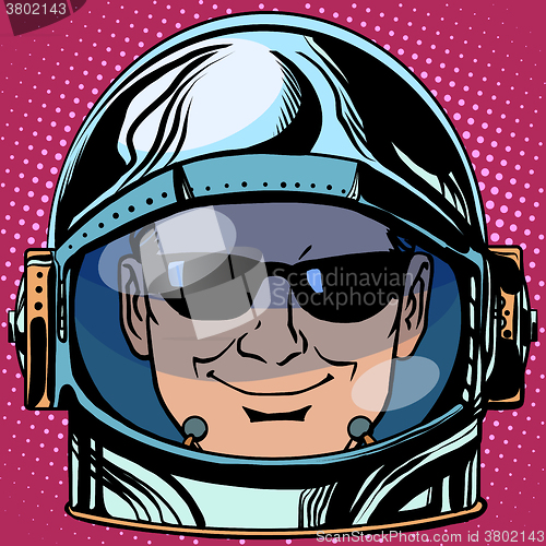 Image of emoticon spy Emoji face man astronaut retro