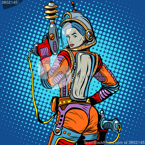 Image of Girl space marine science fiction retro