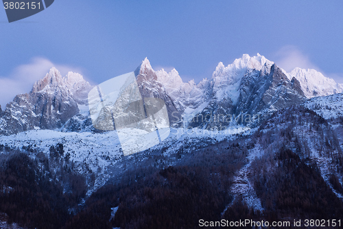 Image of night scene of mountain landscape