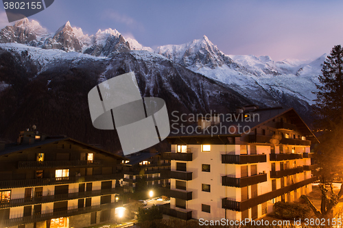 Image of night scene of mountain landscape