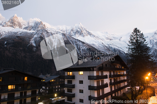 Image of night scene of mountain landscape