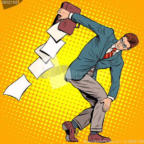 Image of businessman discus thrower