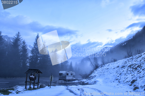 Image of night scene of mountain landscape