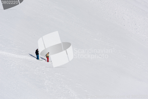 Image of freeride skier skiing in deep powder snow