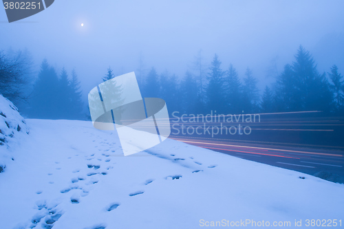 Image of night scene of mountain landscape