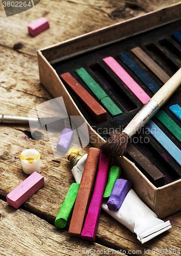 Image of Crayons and paints