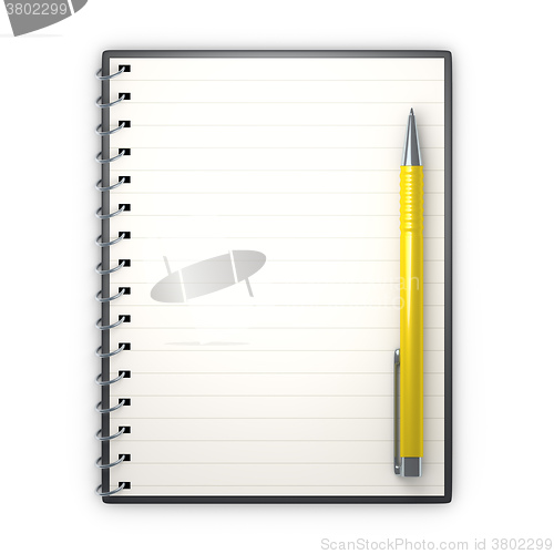 Image of notepad and ballpen