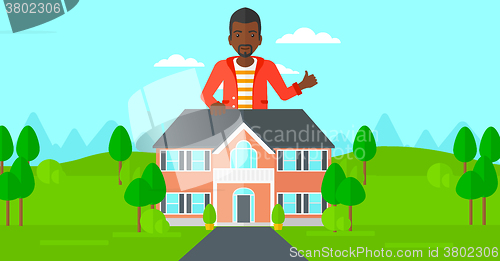 Image of Real estate agent showing thumb up.