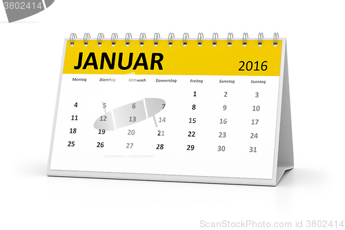 Image of german language table calendar 2016 january