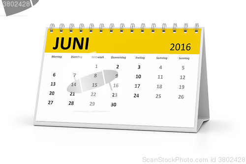 Image of german language table calendar 2016 june