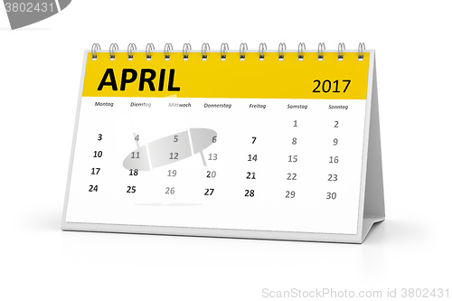 Image of german language table calendar 2017 april