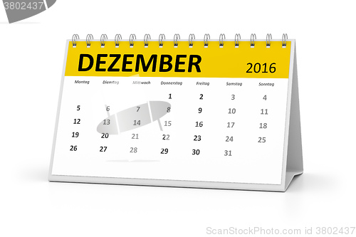 Image of german language table calendar 2016 december