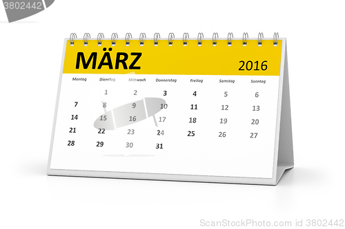 Image of german language table calendar 2016 march