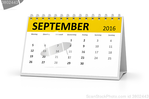 Image of german language table calendar 2016 september