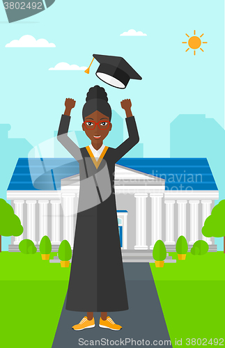 Image of Graduate throwing up his hat.