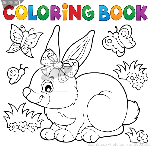 Image of Coloring book rabbit topic 3