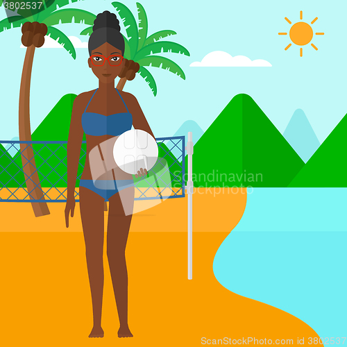 Image of Beach volleyball player.