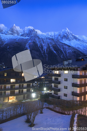 Image of night scene of mountain landscape