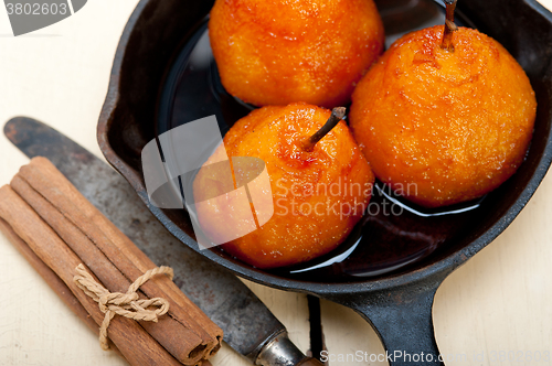 Image of poached pears delicious home made recipe 