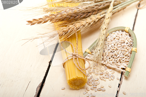 Image of organic Raw italian pasta and durum wheat 