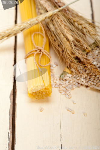 Image of organic Raw italian pasta and durum wheat 