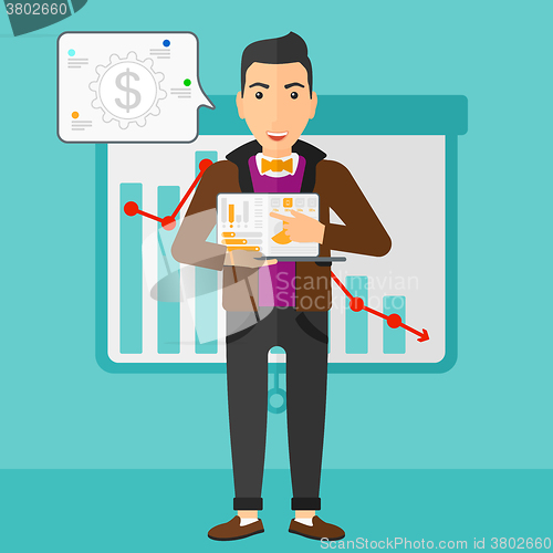 Image of Man presenting report.