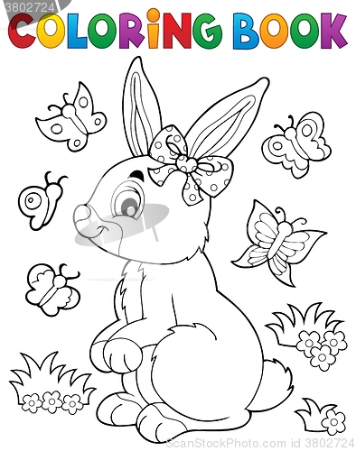 Image of Coloring book rabbit topic 2